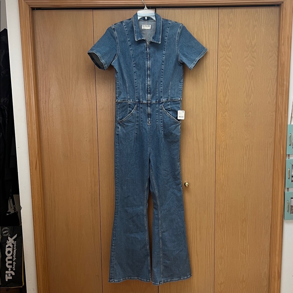 We The Free Jayde Flare Jumpsuit in Sunburst Blue NWT Size XL - Picture 4 of 11